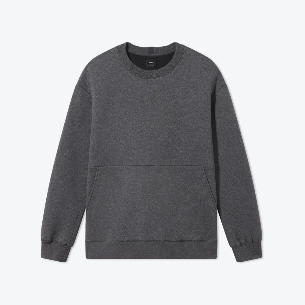 Lunya - Lahgo | Men's Restore Double Faced Crew, Mercurial Grey Heatherrey
